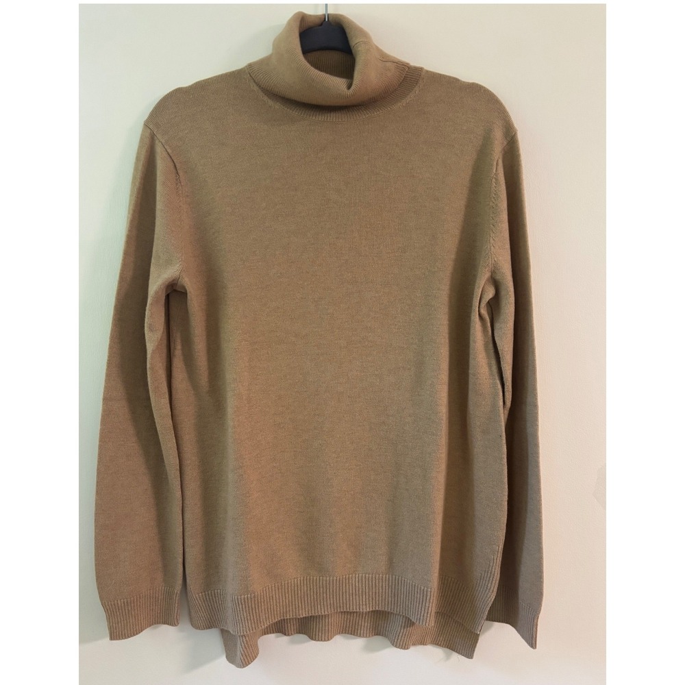 Wool Blend Camel Turtleneck Sweater Ivy League, Preppy, Quiet Luxury, Capsule